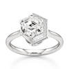 Thumbnail Image 1 of J'Lure Hexagon Step-Cut Lab-Grown Diamond Half-Halo Engagement Ring 2 ct tw 18K White Gold