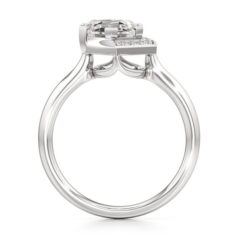 Main Image 2 of J'Lure Hexagon Step-Cut Lab-Grown Diamond Half-Halo Engagement Ring 2 ct tw 18K White Gold