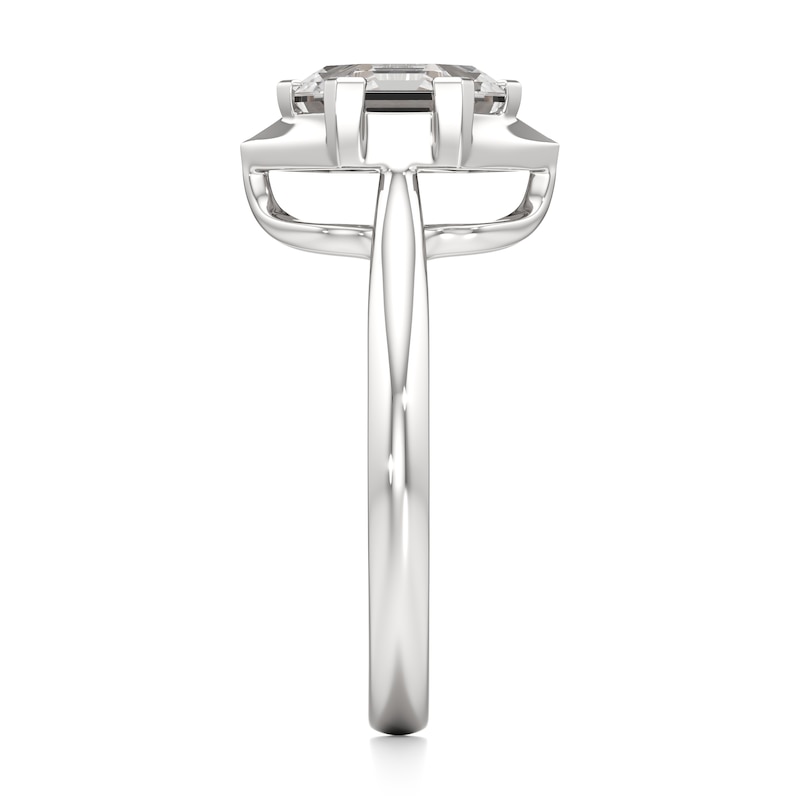 Main Image 3 of J'Lure Hexagon Step-Cut Lab-Grown Diamond Half-Halo Engagement Ring 2 ct tw 18K White Gold