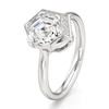 Thumbnail Image 4 of J'Lure Hexagon Step-Cut Lab-Grown Diamond Half-Halo Engagement Ring 2 ct tw 18K White Gold