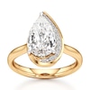 Thumbnail Image 1 of J'Lure Pear Step-Cut Lab-Grown Diamond Half-Halo Engagement Ring 3 ct tw 18K Yellow Gold