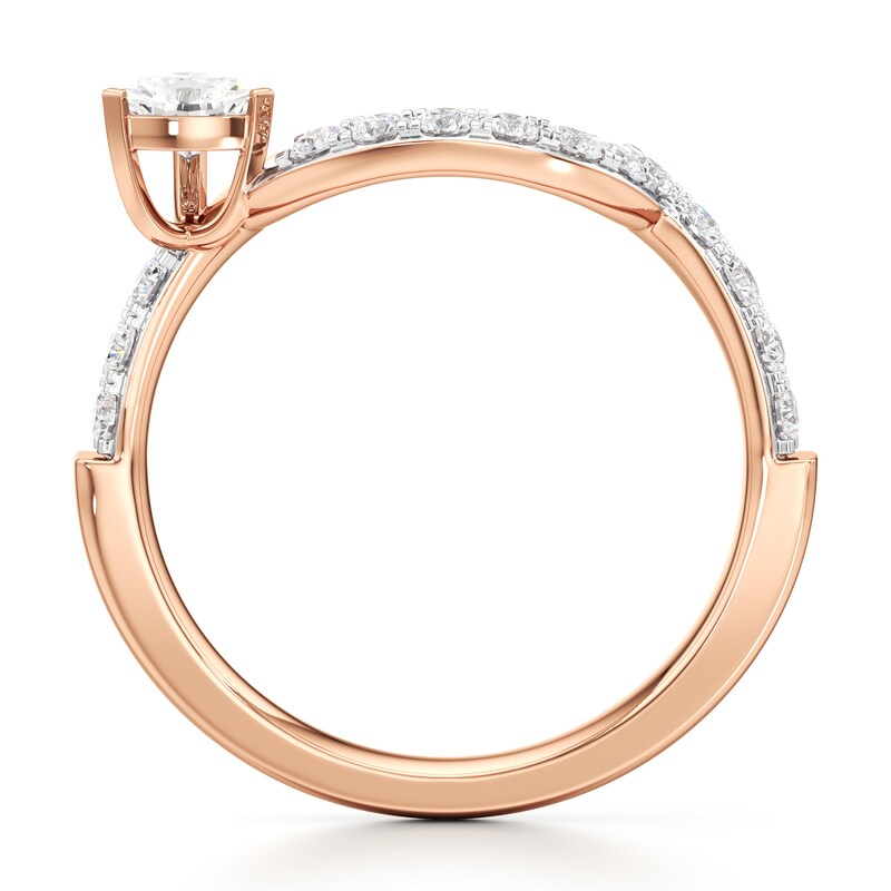 Main Image 2 of J'Lure Trillion Curved Brilliant-Cut Lab-Grown Diamond Contour Wedding Band 5/8 ct tw 18K Rose Gold