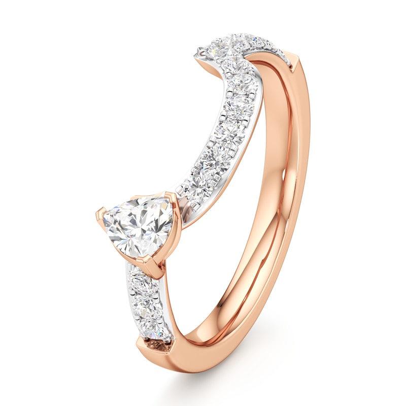 Main Image 4 of J'Lure Trillion Curved Brilliant-Cut Lab-Grown Diamond Contour Wedding Band 5/8 ct tw 18K Rose Gold
