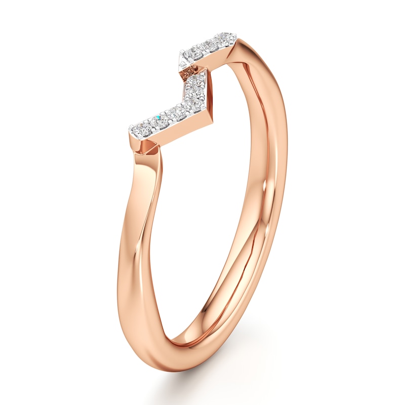 Main Image 4 of J'Lure Lab-Grown Diamond Wedding Band 1/15 ct tw 18K Rose Gold
