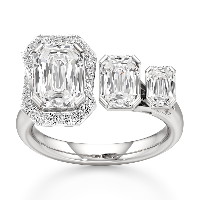Main Image 1 of J'Lure Imperial-Emerald Step-Cut Lab-Grown Diamond Engagement Ring 3-5/8 ct tw 18K White Gold
