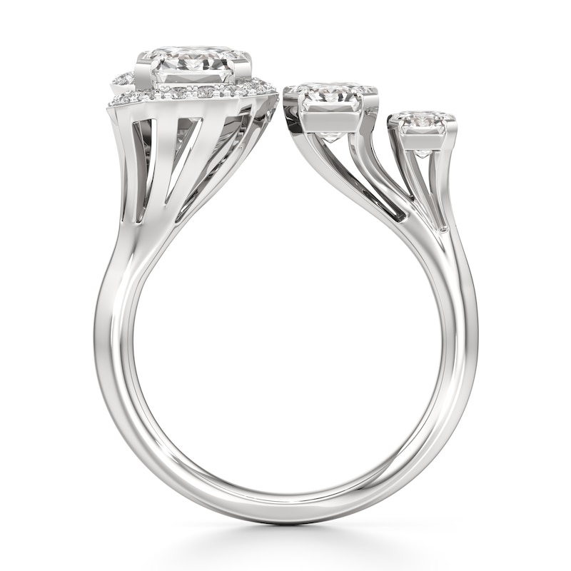Main Image 2 of J'Lure Imperial-Emerald Step-Cut Lab-Grown Diamond Engagement Ring 3-5/8 ct tw 18K White Gold