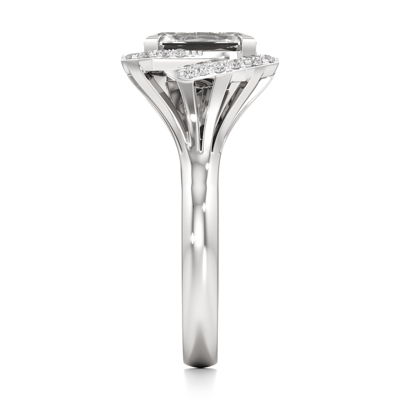 Main Image 3 of J'Lure Imperial-Emerald Step-Cut Lab-Grown Diamond Engagement Ring 3-5/8 ct tw 18K White Gold