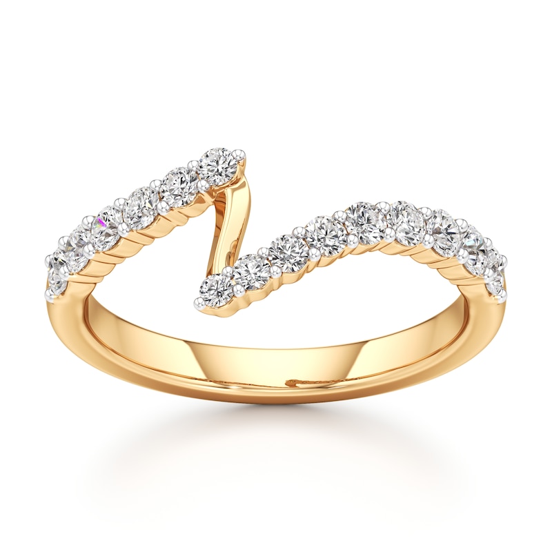 Main Image 1 of J'Lure Lab-Created Diamond Contour Wedding Band 3/8 ct tw 18K Yellow Gold