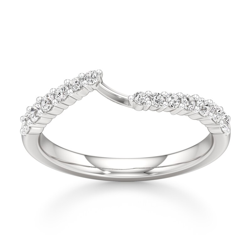 Main Image 1 of J'Lure Lab-Created Diamond Contour Wedding Band 1/3 ct tw 18K White Gold