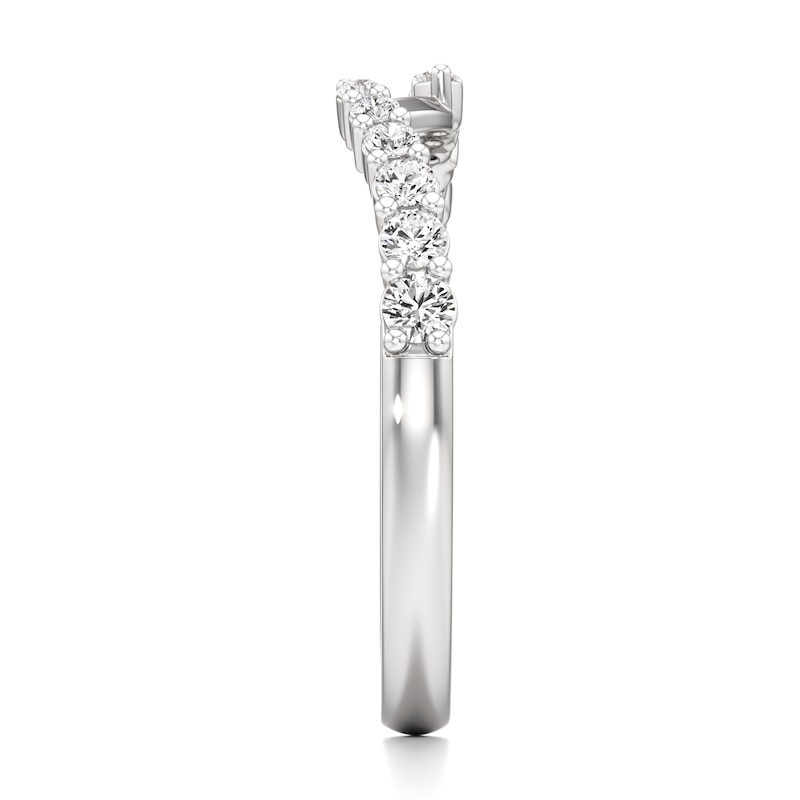 Main Image 3 of J'Lure Lab-Created Diamond Contour Wedding Band 1/3 ct tw 18K White Gold