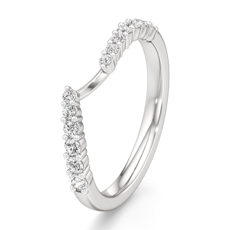 Main Image 4 of J'Lure Lab-Created Diamond Contour Wedding Band 1/3 ct tw 18K White Gold