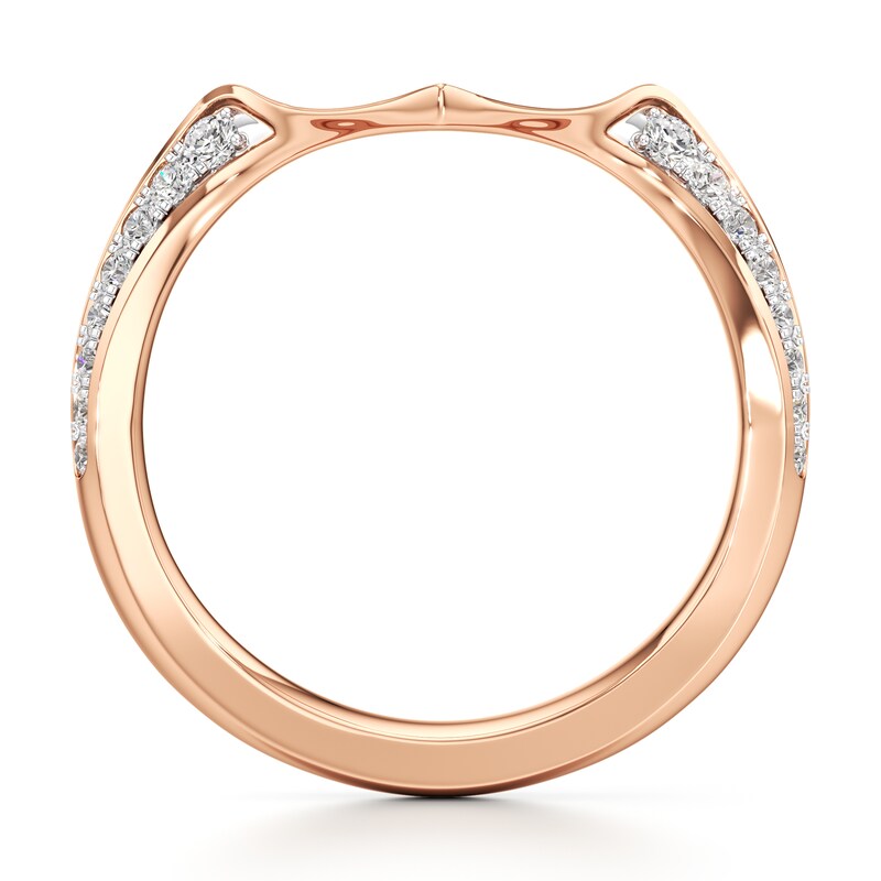 Main Image 2 of J'Lure Lab-Grown Diamond Contour Wedding Band 1/8 ct tw 18K Rose Gold