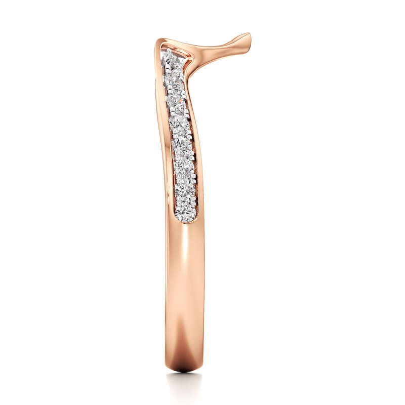 Main Image 3 of J'Lure Lab-Grown Diamond Contour Wedding Band 1/8 ct tw 18K Rose Gold