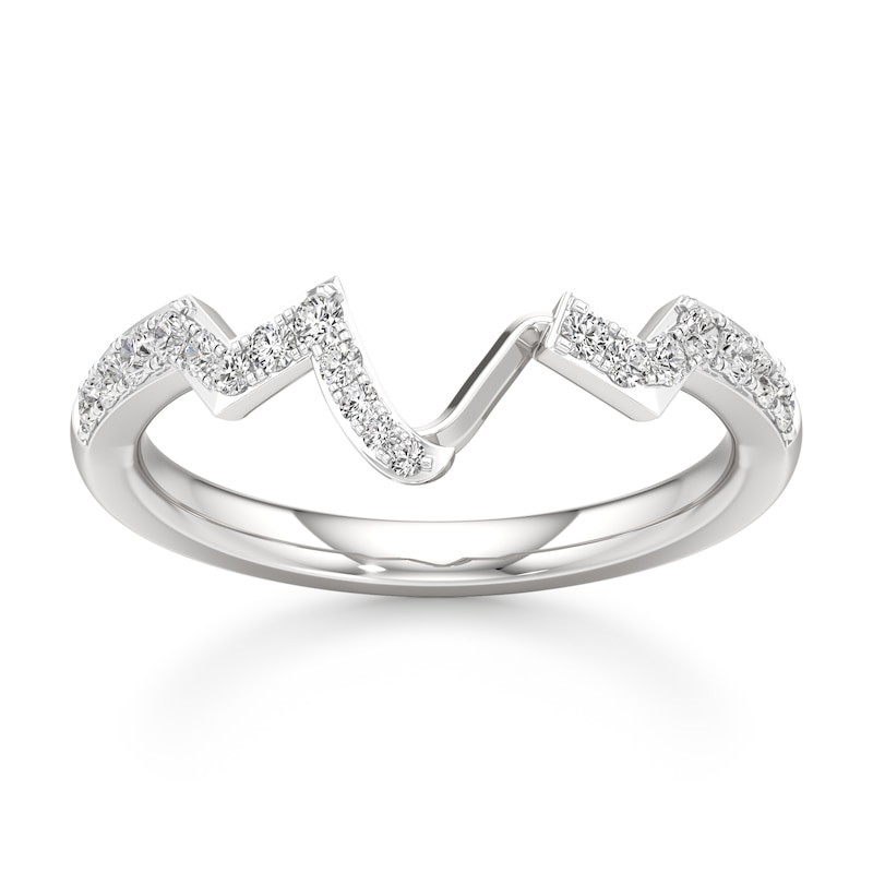 Main Image 1 of J'Lure Lab-Grown Diamond Angled Contour Wedding Band 1/4 ct tw 18K White Gold