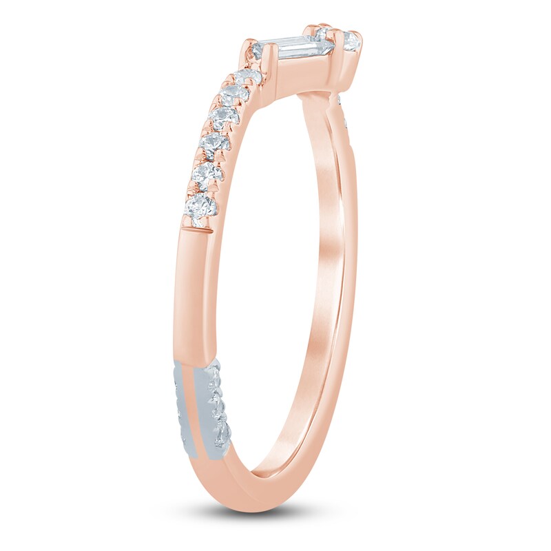 Main Image 2 of Pnina Tornai Baguette & Round-Cut Diamond Contour Anniversary Ring 1/3 ct tw 14K Rose Gold