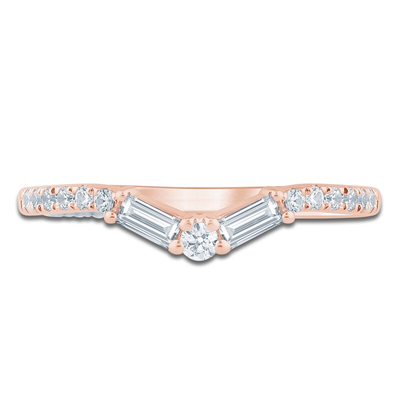Main Image 3 of Pnina Tornai Baguette & Round-Cut Diamond Contour Anniversary Ring 1/3 ct tw 14K Rose Gold
