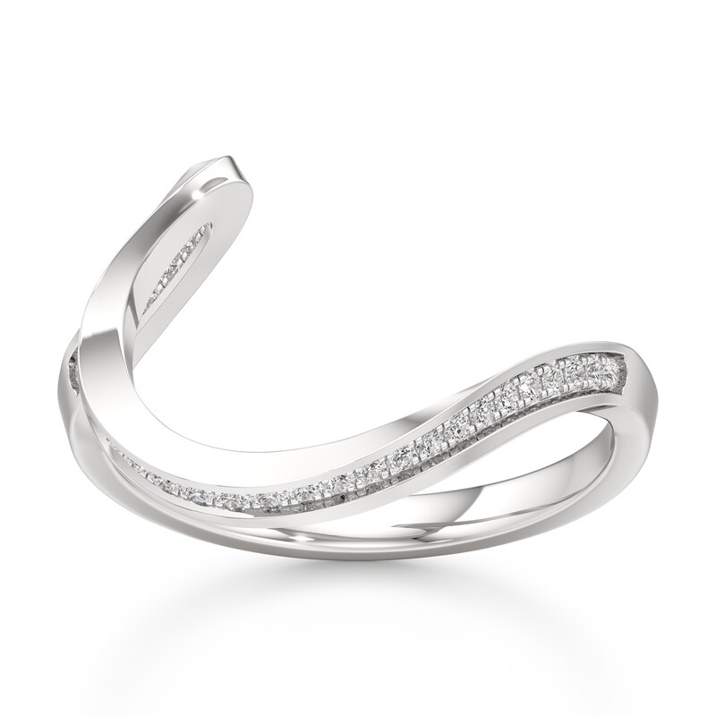 Main Image 1 of J'Lure Lab-Grown Diamond Contour Wedding Band 1/6 ct tw 18K White Gold
