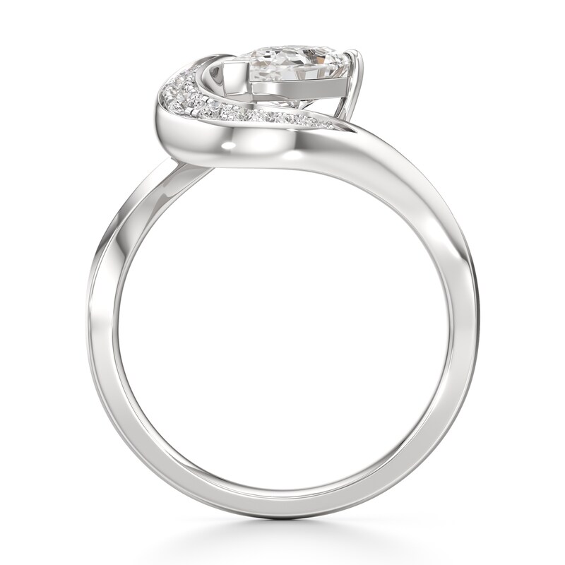 Main Image 2 of J'Lure Pear Step-Cut Lab-Grown Diamond Engagement Ring 1 ct tw 18K White Gold