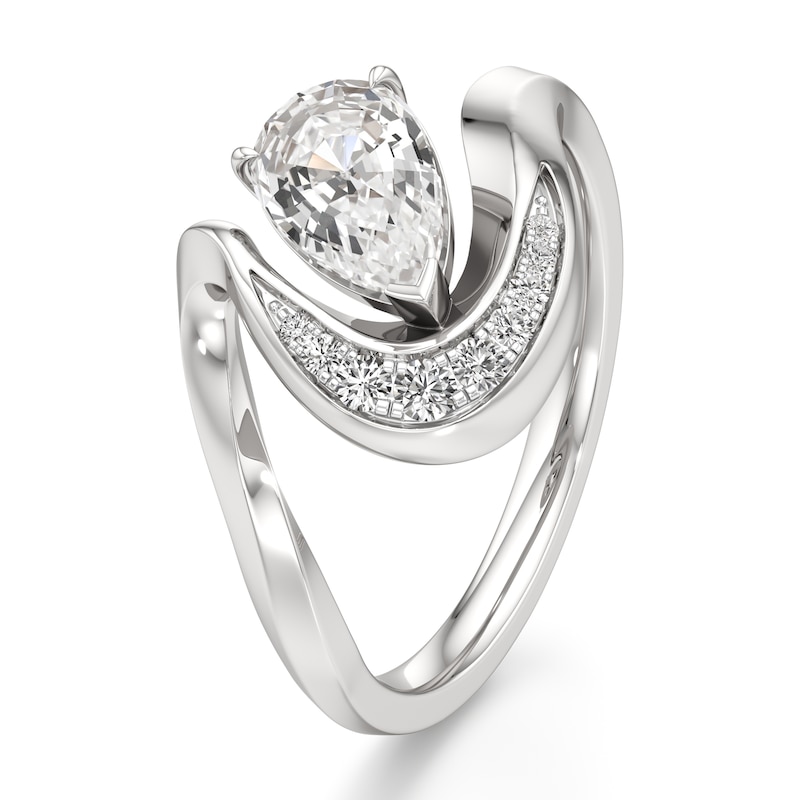 Main Image 4 of J'Lure Pear Step-Cut Lab-Grown Diamond Engagement Ring 1 ct tw 18K White Gold