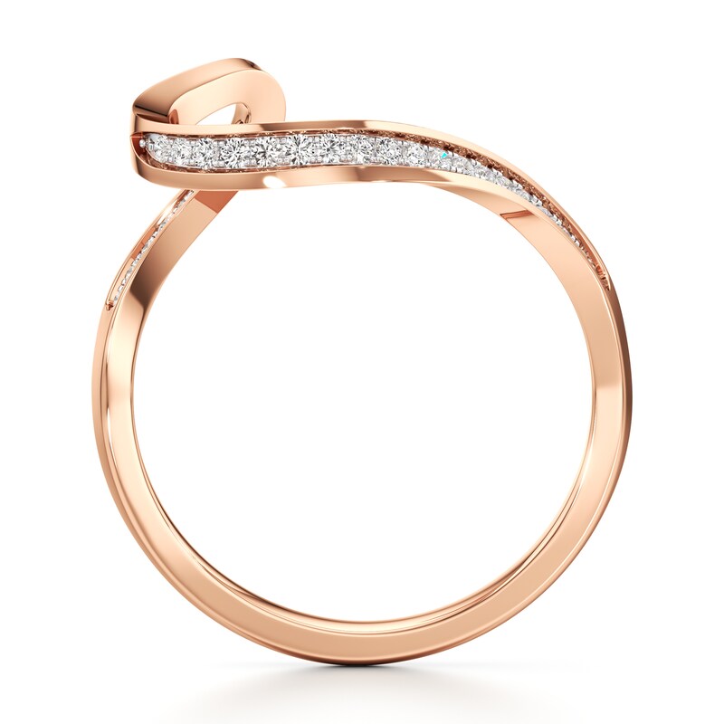 Main Image 2 of J'Lure Lab-Grown Diamond Contour Wedding Band 1/6 ct tw 18K Rose Gold