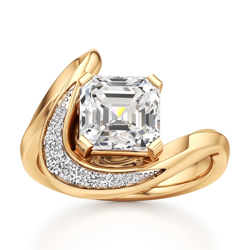 Main Image 1 of J'Lure Square-Emerald Step-Cut Lab-Grown Diamond Engagement Ring 3 ct tw 18K Yellow Gold