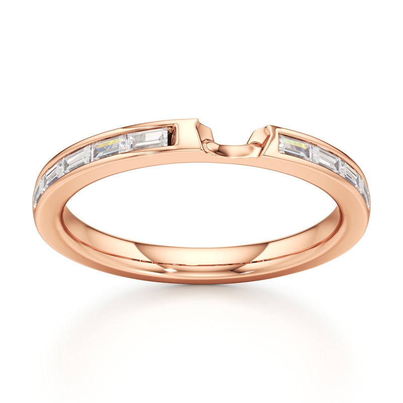 Main Image 1 of J'Lure Baguette-Cut Lab-Grown Diamond Contour Wedding Band 3/8 ct tw 18K Rose Gold