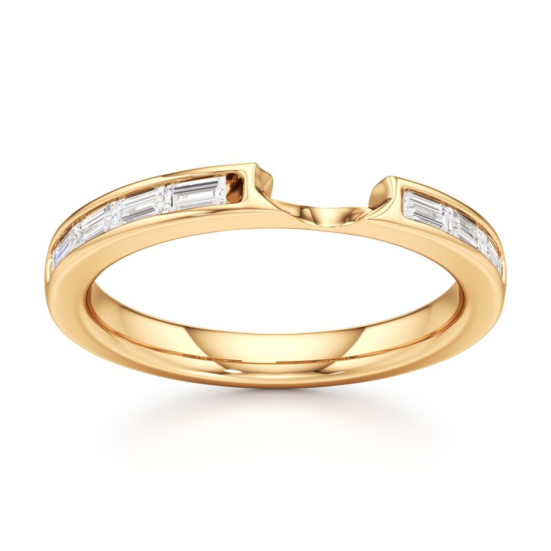 Main Image 1 of J'Lure Baguette-Cut Lab-Grown Diamond Contour Wedding Band 1/3 ct tw 18K Yellow Gold