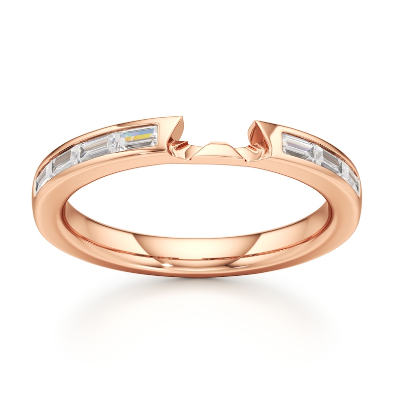 Main Image 1 of J'Lure Baguette-Cut Lab-Grown Diamond Contour Wedding Band 1/3 ct tw 18K Rose Gold