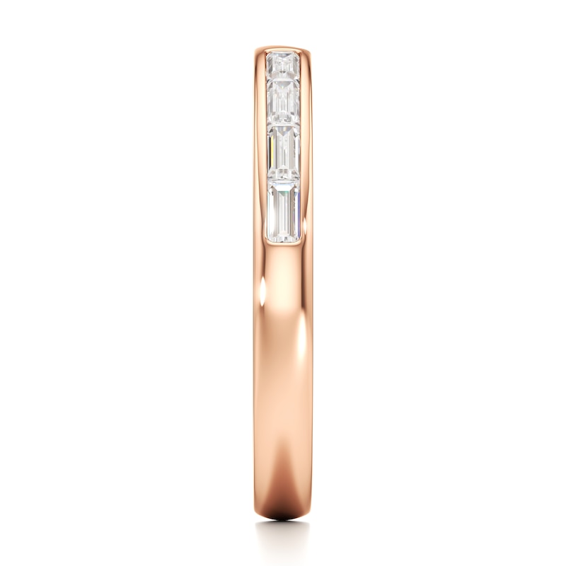 Main Image 3 of J'Lure Baguette-Cut Lab-Grown Diamond Contour Wedding Band 1/3 ct tw 18K Rose Gold