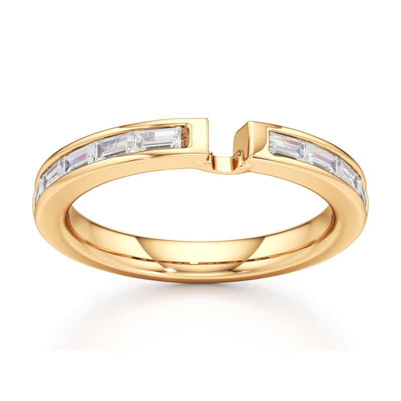 Main Image 1 of J'Lure Baguette-Cut Lab-Grown Diamond Contour Wedding Band 3/8 ct tw 18K Yellow Gold