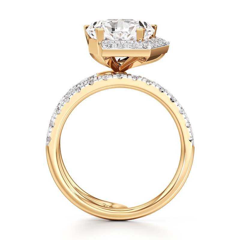 Main Image 2 of J'Lure Pentagon Brilliant-Cut Lab-Grown Diamond Spiral Engagement Ring 3-7/8 ct tw 18K Yellow Gold