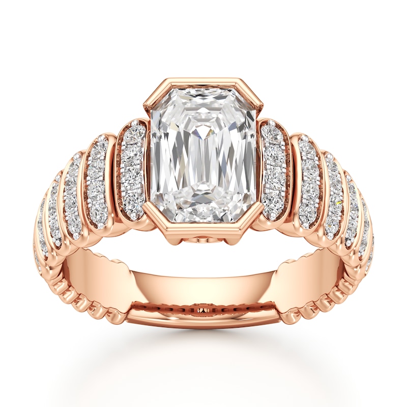 Main Image 1 of J'Lure Imperial-Emerald Step-Cut Lab-Grown Diamond Engagement Ring 2-3/8 ct tw 18K Rose Gold