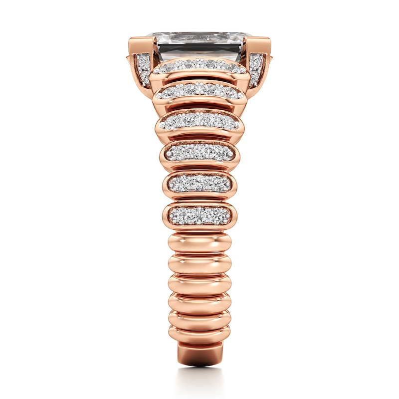 Main Image 3 of J'Lure Imperial-Emerald Step-Cut Lab-Grown Diamond Engagement Ring 2-3/8 ct tw 18K Rose Gold