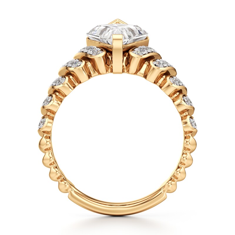 Main Image 2 of J'Lure Kite Step-Cut Lab-Grown Diamond Engagement Ring 3-1/2 ct tw 18K Yellow Gold