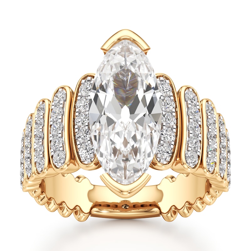 Main Image 1 of J'Lure Moval Old-Cut Lab-Grown Diamond Engagement Ring 3-5/8 ct tw 18K Yellow Gold