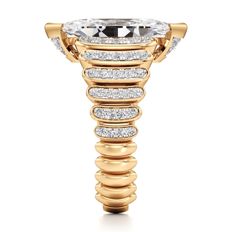 Main Image 3 of J'Lure Moval Old-Cut Lab-Grown Diamond Engagement Ring 3-5/8 ct tw 18K Yellow Gold