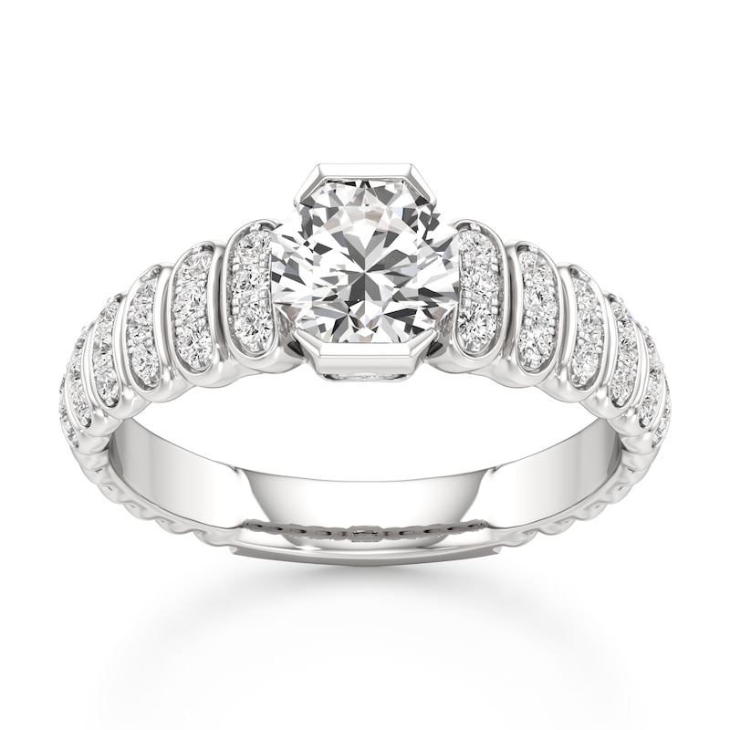 Main Image 1 of J'Lure Octagon Brilliant-Cut Lab-Grown Diamond Engagement Ring 1-1/4 ct tw 18K White Gold