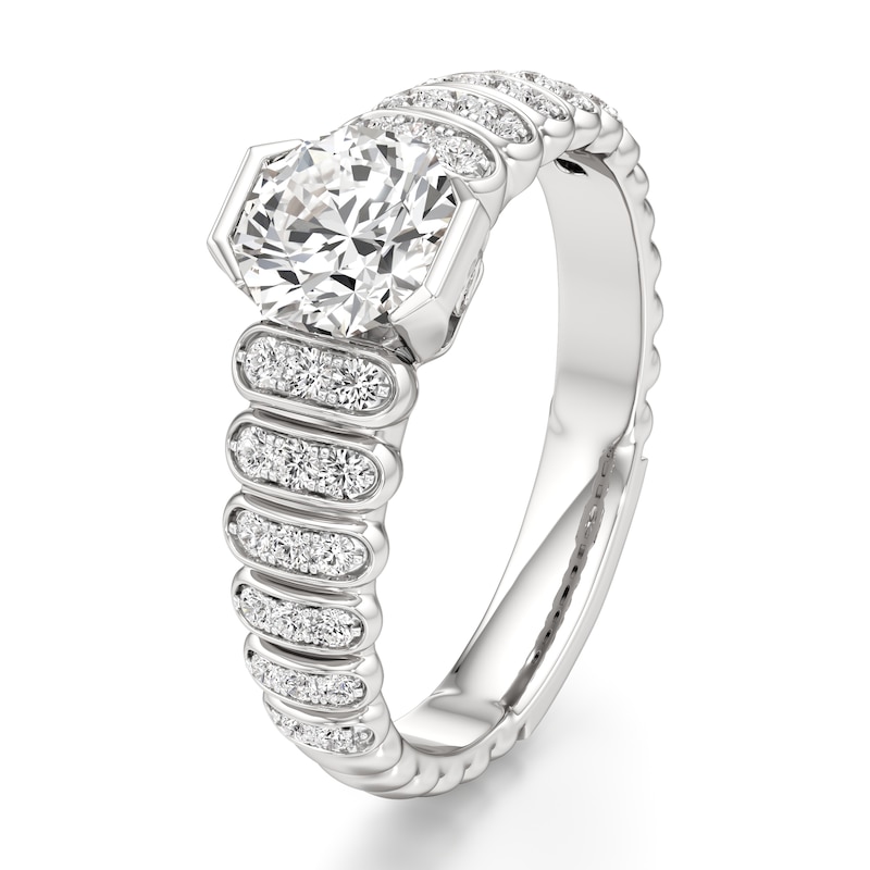 Main Image 4 of J'Lure Octagon Brilliant-Cut Lab-Grown Diamond Engagement Ring 1-1/4 ct tw 18K White Gold