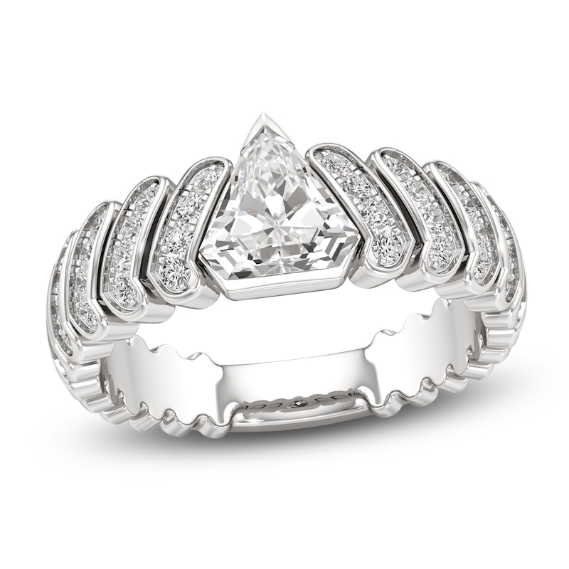 Main Image 1 of J'Lure Shield Step-Cut Lab-Grown Diamond Engagement Ring 1-1/3 ct tw 18K White Gold