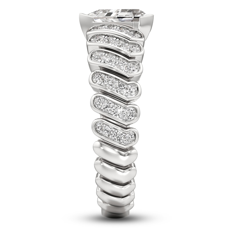 Main Image 3 of J'Lure Shield Step-Cut Lab-Grown Diamond Engagement Ring 1-1/3 ct tw 18K White Gold