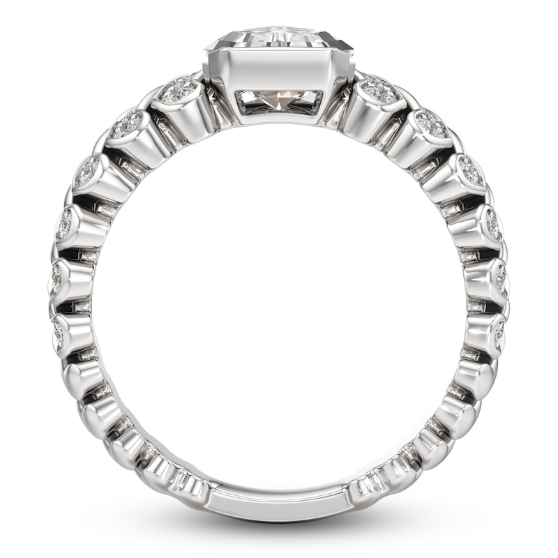 Main Image 4 of J'Lure Shield Step-Cut Lab-Grown Diamond Engagement Ring 1-1/3 ct tw 18K White Gold
