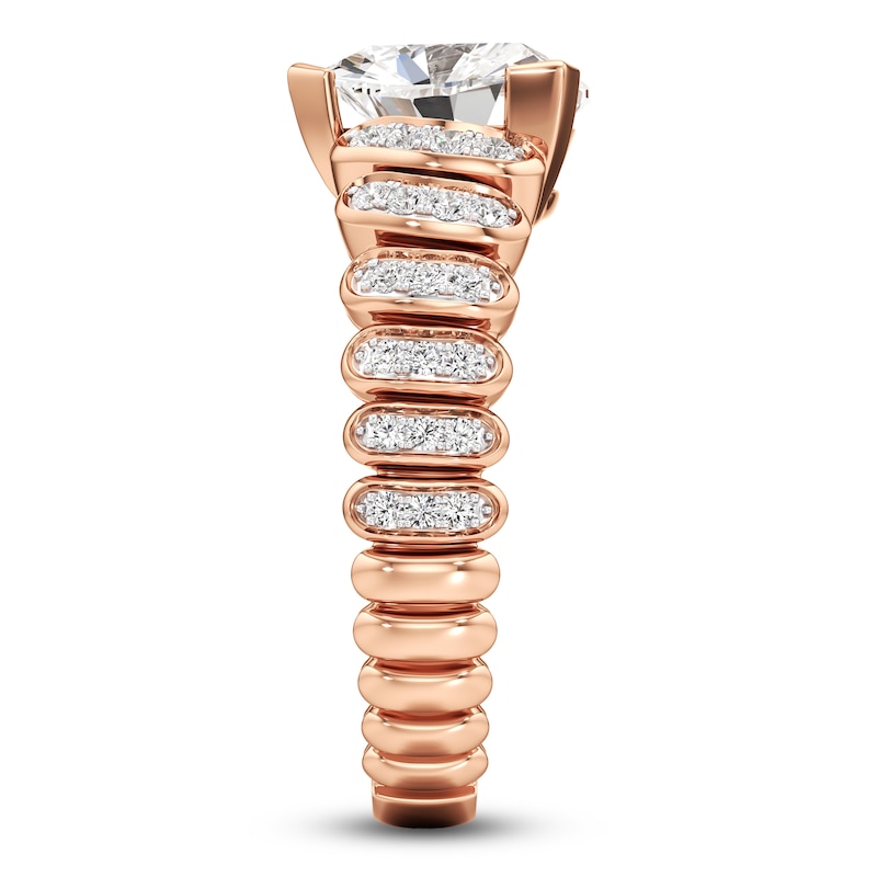 Main Image 3 of J'Lure Trillion Curved Brilliant-Cut Lab-Grown Diamond Engagement Ring 2-1/4 ct tw 18K Rose Gold