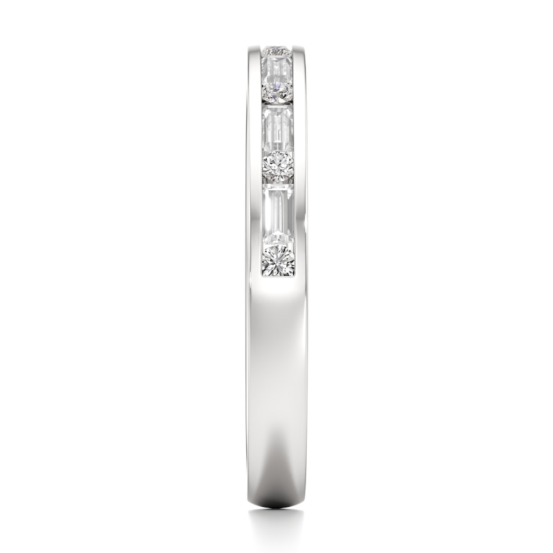 Main Image 3 of J'Lure Baguette & Round-Cut Lab-Grown Diamond Wedding Band 3/8 ct tw 18K White Gold