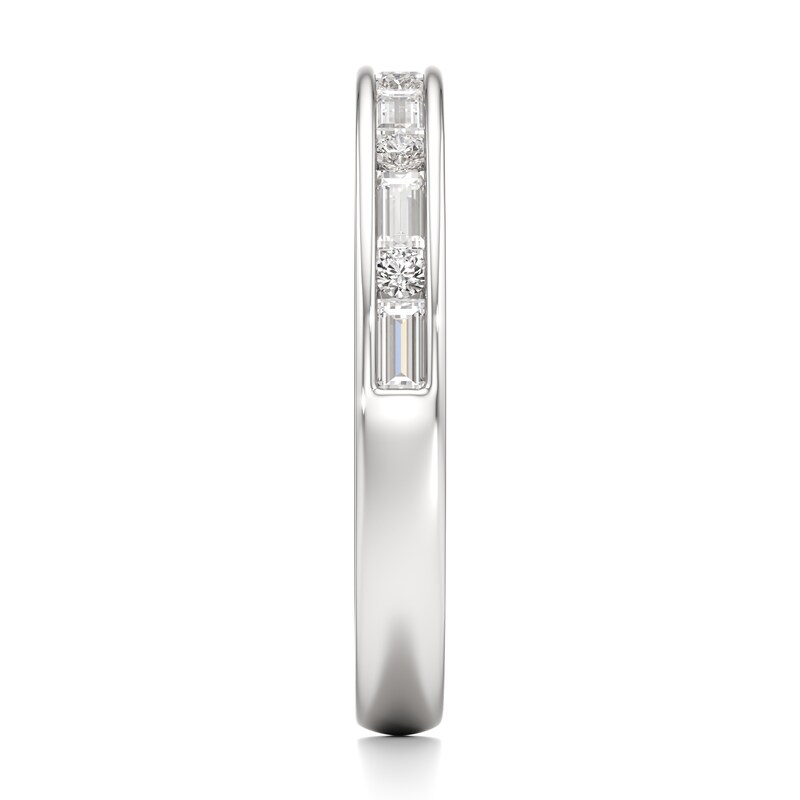 Main Image 3 of J'Lure Baguette & Round-Cut Lab-Created Diamond Wedding Band 3/8 ct tw 18K White Gold