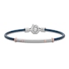 Thumbnail Image 1 of Baraka Men's Diamond Cord Bracelet 1/20 ct tw Stainless Steel, Dark Blue Ion Plating & 18K Rose Gold 7.75"