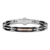 Thumbnail Image 1 of Baraka Men's Diamond Link Bracelet 1/20 ct tw Stainless Steel, Black Ceramic & 18K Rose Gold 7.75"