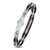 Thumbnail Image 5 of Baraka Men's Diamond Link Bracelet 1/20 ct tw Stainless Steel, Black Ceramic & 18K Rose Gold 7.75"