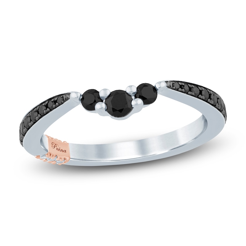 Main Image 1 of Pnina Tornai Black Diamond Contour Anniversary Ring 1/2 ct tw 14K White Gold