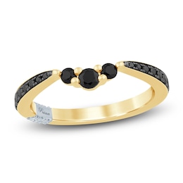 Pnina Tornai Black Diamond Contour Anniversary Ring 1/2 ct tw 14K Yellow Gold