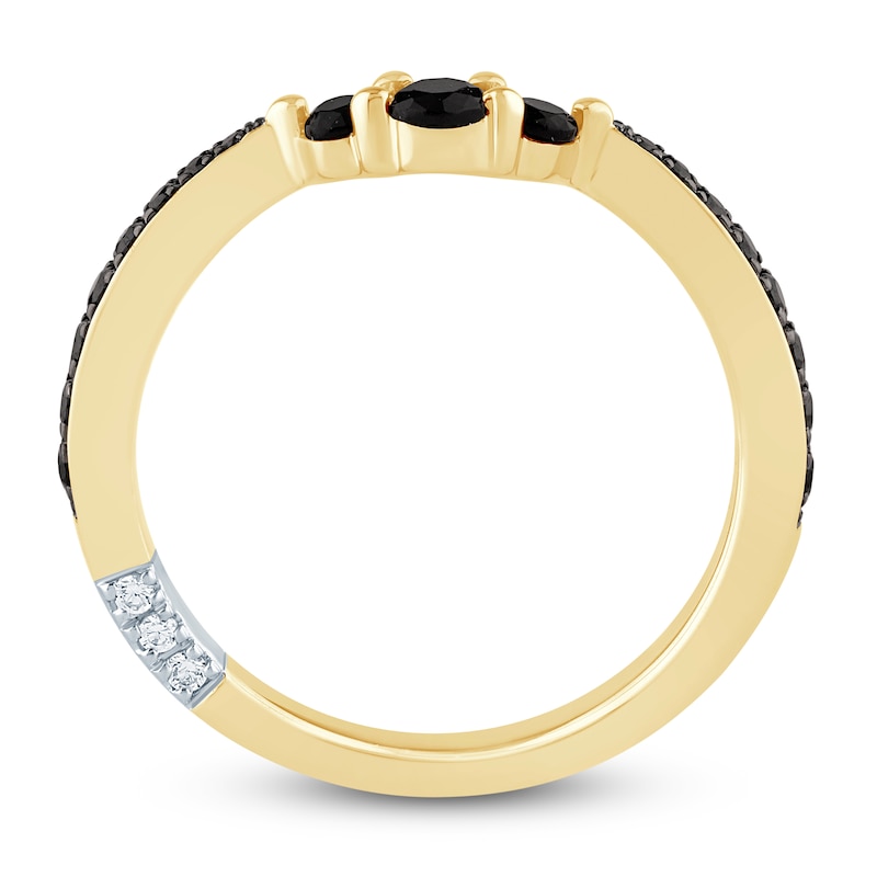Main Image 4 of Pnina Tornai Black Diamond Contour Anniversary Ring 1/2 ct tw 14K Yellow Gold
